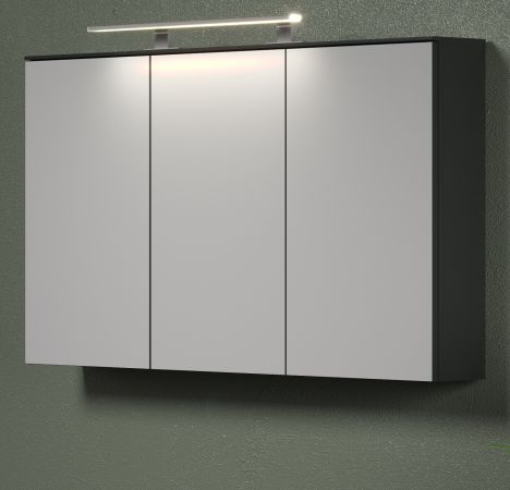 Badezimmer Spiegelschrank Synnax in grau Badschrank 3-t�rig 120 cm