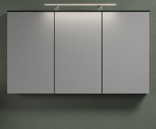 Badezimmer Spiegelschrank Synnax in grau Badschrank 3-t�rig 120 cm