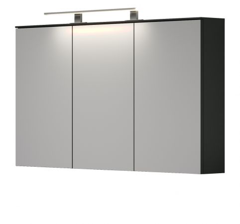Badezimmer Spiegelschrank Synnax in grau Badschrank 3-t�rig 120 cm