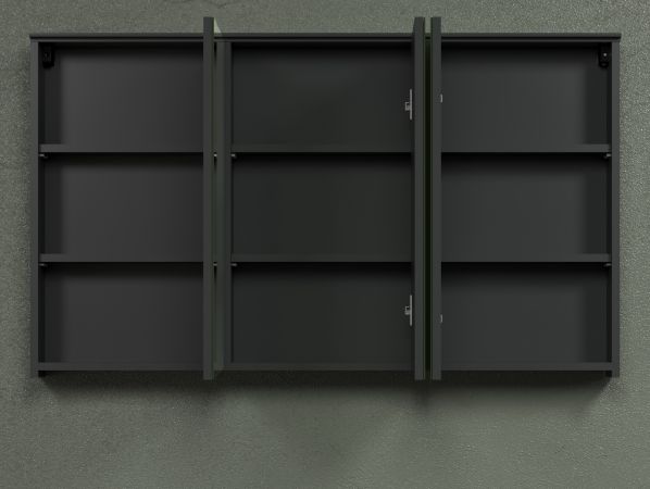 Badezimmer Spiegelschrank Synnax in grau Badschrank 3-t�rig 120 cm