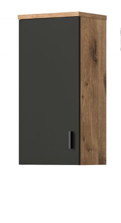 Badezimmer H�ngeschrank Oderzo in Eiche und grau Badschrank 37 x 75 cm Soft-Close
