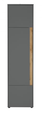 Aktenschrank Center in grau matt und Wotan Eiche Stauraumschrank f�r Homeoffice und B�ro 50 x 200 cm
