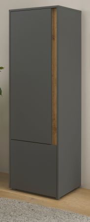 Aktenschrank Center in grau matt und Wotan Eiche Stauraumschrank f�r Homeoffice und B�ro 50 x 158 cm