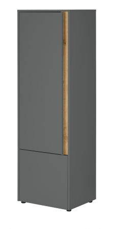 Aktenschrank Center in grau matt und Wotan Eiche Stauraumschrank f�r Homeoffice und B�ro 50 x 158 cm