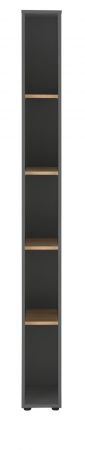 Aktenregal Center in grau matt und Wotan Eiche Standregal f�r Homeoffice und B�ro 20 x 200 cm