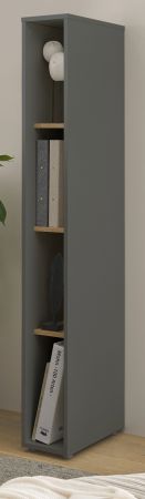 Aktenregal Center in grau matt und Wotan Eiche Standregal f�r Homeoffice und B�ro 20 x 158 cm