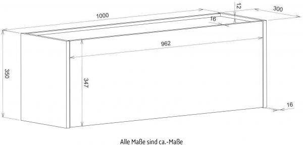 H�ngeschrank Center in grau matt und Wotan Eiche B�roschrank h�ngend f�r Homeoffice 100 cm