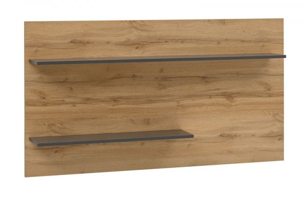 Wandregal Center in Wotan Eiche und grau matt Wandpaneel f�r Homeoffice und B�ro 155 x 80 cm