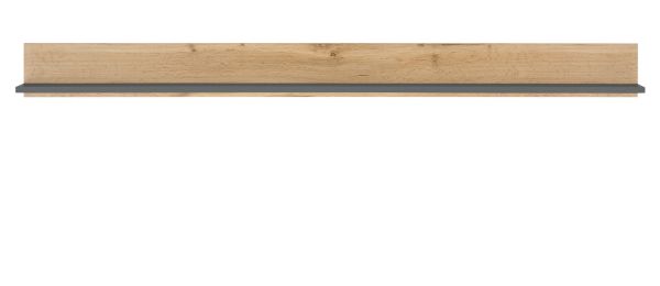 B�roregal Center in Wotan Eiche und grau matt Wandregal f�r Homeoffice und B�ro 100 cm