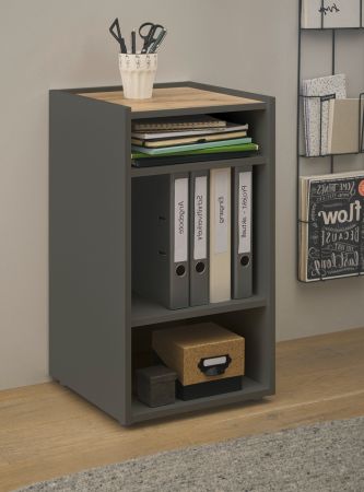 Schreibtisch Regal Center in Grau und Wotan Eiche Container f�r Homeoffice und B�ro 40 x 70 cm