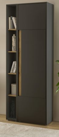 Aktenschrank Set Center in grau matt und Wotan Eiche Stauraumschrank und Regal f�r Homeoffice 70 x 200 cm