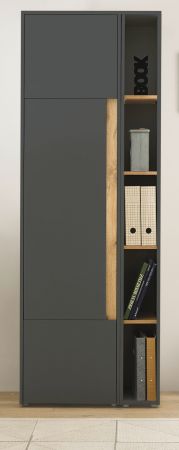 Aktenschrank Set Center in grau matt und Wotan Eiche Stauraumschrank und Regal f�r Homeoffice 70 x 200 cm