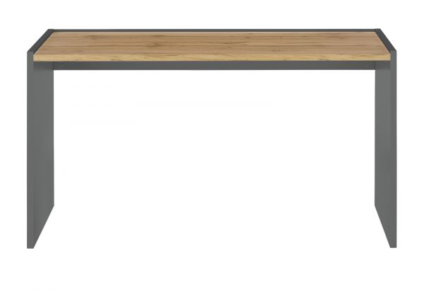 B�rom�bel Set Center in grau matt und Wotan Eiche mit Schreibtisch und Regal f�r Homeoffice