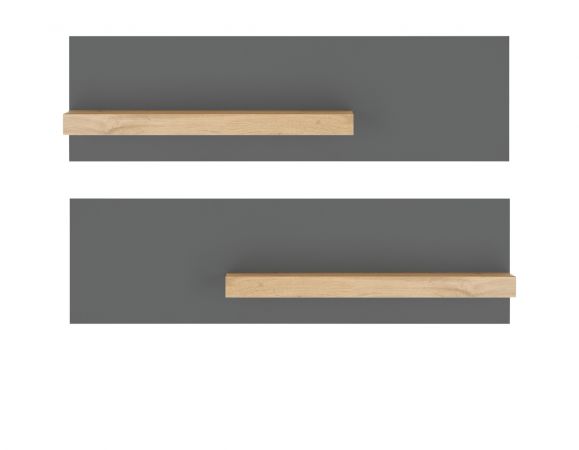 B�rom�bel Set Center in grau matt und Wotan Eiche mit Schreibtisch und Regal f�r Homeoffice
