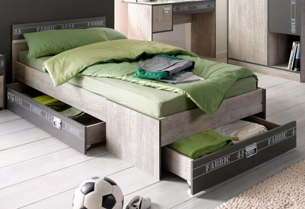 Parisot Kinder- und Jugendzimmer Set 3-teilig Fabric2 in Esche grau