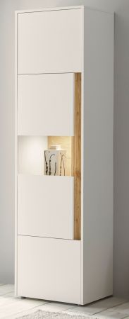 Aktenschrank Center in wei� und Wotan Eiche Vitrine f�r Homeoffice und B�ro 50 x 200 cm
