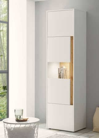 Aktenschrank Center in wei� und Wotan Eiche Vitrine f�r Homeoffice und B�ro 50 x 200 cm