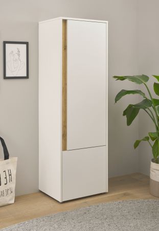 Aktenschrank Center in wei� und Wotan Eiche Stauraumschrank f�r Homeoffice und B�ro 50 x 158 cm