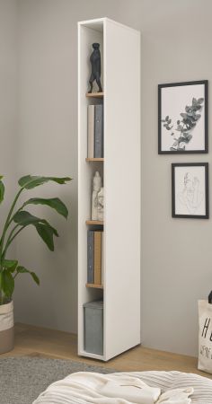 Aktenregal Center in wei� und Wotan Eiche Standregal f�r Homeoffice und B�ro 20 x 200 cm