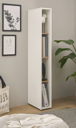 Aktenregal Center in wei� und Wotan Eiche Standregal f�r Homeoffice und B�ro 20 x 158 cm