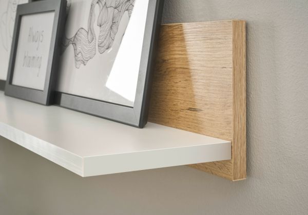 B�roregal Center in Wotan Eiche und wei� Wandregal f�r Homeoffice und B�ro 100 cm