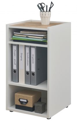 Aktenregal Center in wei� und Wotan Eiche Standregal f�r Homeoffice und B�ro 40 x 70 cm
