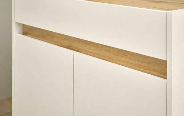 B�rom�bel komplett Set Center in wei� und Wotan Eiche mit Aktenschrank, Sekret�r und Kommode f�r Homeoffice