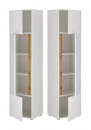 Aktenschrank Set Center in wei� und Wotan Eiche Stauraumschrank und Regal f�r Homeoffice 70 x 200 cm