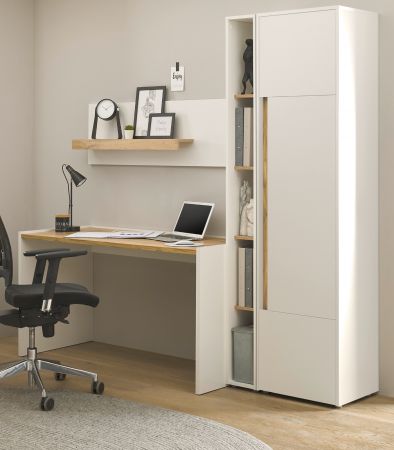 B�rom�bel Set Center in wei� und Wotan Eiche mit Schreibtisch, Aktenschrank und 2 x Regal f�r Homeoffice