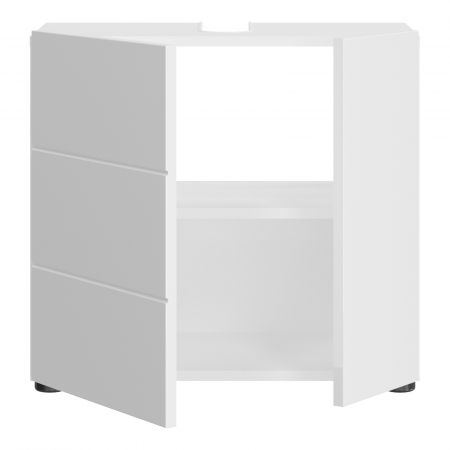 Waschbeckenunterschrank Larik in wei� Hochglanz Badezimmer Unterschrank 60 x 56 cm