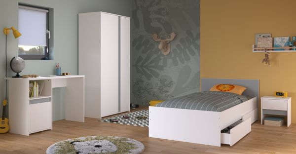 Parisot Kinder- und Jugendzimmer Pirouette23 in wei� mit grau oder rosa Komplett-Set 4-teilig