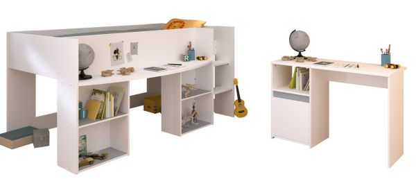Parisot Kinder- und Jugendzimmer Pirouette17 in wei� mit grau oder rosa Komplett-Set 2-teilig