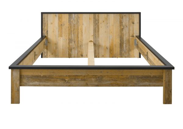 Bett Stove in Used Wood hell und anthrazit Doppelbett Liegefl�che 180 x 200 cm