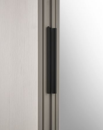 Kleiderschrank Stove in wei� Pinie und anthrazit Landhaus Dreht�renschrank 2-t�rig mit Spiegel 93 x 209 cm