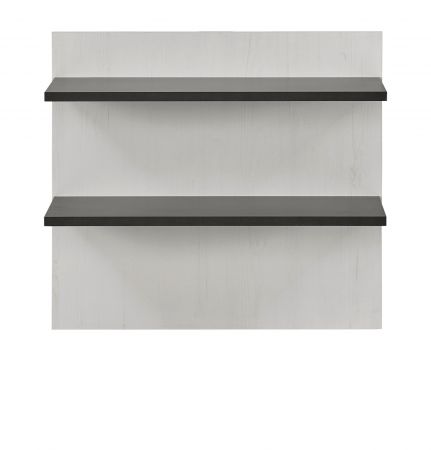 Wandpaneel Stove in wei� Pinie und anthrazit Landhaus Wandboard 60 x 54 cm