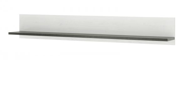 Wandboard Stove in wei� Pinie und anthrazit Landhaus Wandregal 160 cm