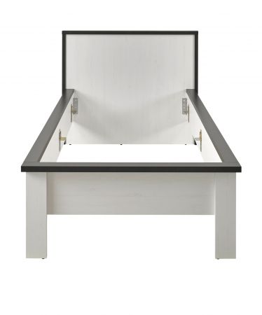 Schlafzimmer Set 2-teilig Stove in wei� Pinie Landhaus mit Einzelbett Liegefl�che 90 x 200 cm und Nachttisch