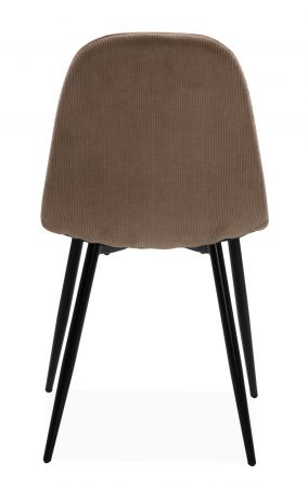 4 x Stuhl Lenja in braun Cord und schwarz 4-Fu�stuhl K�chen- und Esszimmerstuhl 4er Set