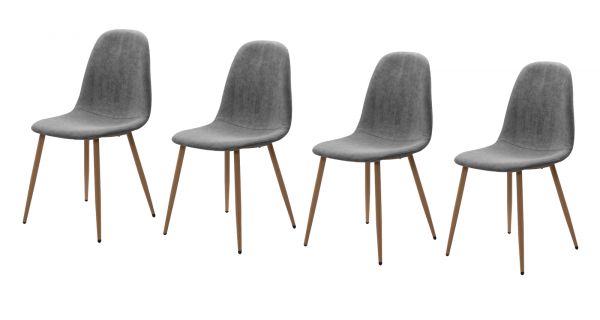 4 x Stuhl Lenja in grau Cord 4-Fu�stuhl K�chen- und Esszimmerstuhl 4er Set