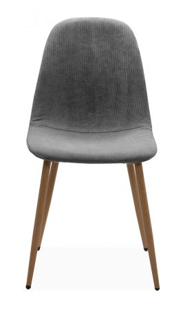 4 x Stuhl Lenja in grau Cord 4-Fu�stuhl K�chen- und Esszimmerstuhl 4er Set