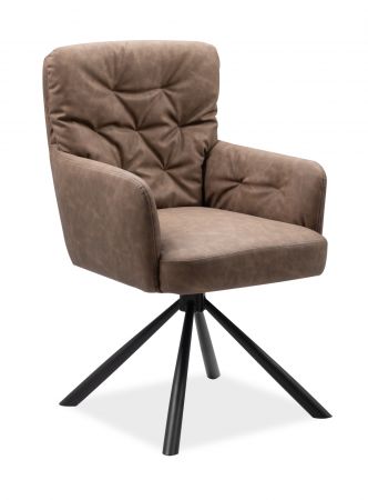 2 x Stuhl Milos in braun Leder-Optik 180� drehbar K�chen- und Esszimmerstuhl 2er Set