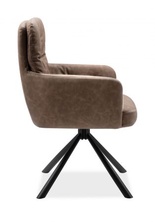 2 x Stuhl Milos in braun Leder-Optik 180� drehbar K�chen- und Esszimmerstuhl 2er Set