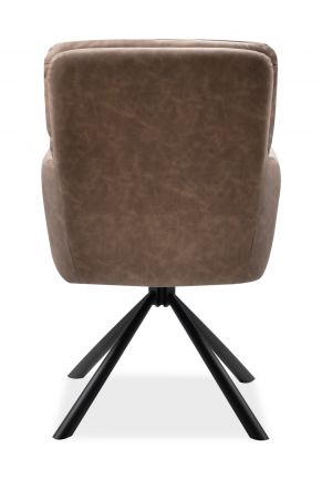 2 x Stuhl Milos in braun Leder-Optik 180� drehbar K�chen- und Esszimmerstuhl 2er Set