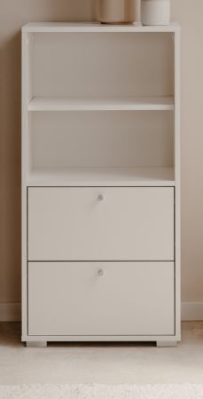 Regalschrank Fidan in wei� Regal mit 2x Schubkasten 46 x 97 cm