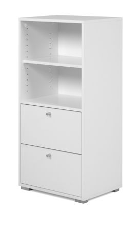Regalschrank Fidan in wei� Regal mit 2x Schubkasten 46 x 97 cm