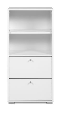 Regalschrank Fidan in wei� Regal mit 2x Schubkasten 46 x 97 cm