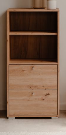 Regalschrank Fidan in Artisan Eiche Regal mit 2 x Schubkasten 46 x 97 cm