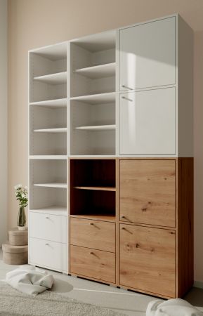 Regalschrank Fidan in Artisan Eiche Regal mit 2 x Schubkasten 46 x 97 cm