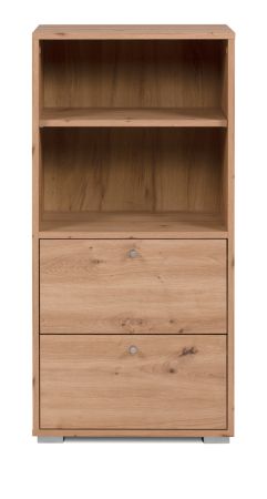 Regalschrank Fidan in Artisan Eiche Regal mit 2 x Schubkasten 46 x 97 cm