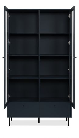 Vitrine Barina in blau Wohn- und Esszimmer Vitrinenschrank 100 x 183 cm